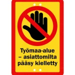 Sekure Pienrauta-Alumiinikyltti 20 X 30 Cm Työmaa-alue