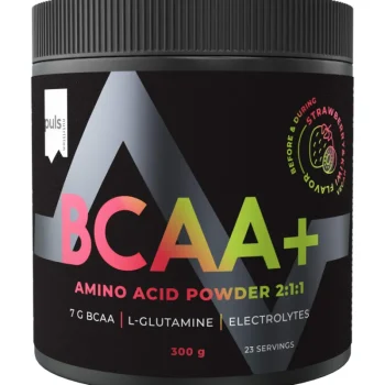 Puls Urheiluravinteet Ja Valmisteet^Aminohappojuomajauhe 300 G BCAA+ Mansikka & Kiivi