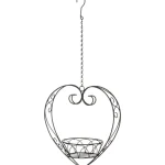 4living Sisäkukkaruukut-Amppeli Sydän Musta