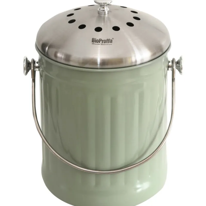 biokeruuastia-bioproffa-metall-FeiyPdmB-0.webp Bioproffa Roskakorit Ja Lajitteluastiat^Biokeruuastia Metallinen, Basilikanvihreä, 5 L