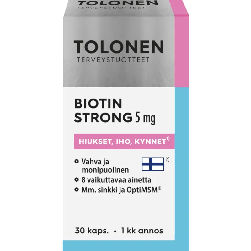 biotin-strong-5-mg-30-kpl-YGVdSjRy-0.webp Tolonen Terveysravinteet Ja -valmisteet^Biotin Strong 5 Mg 30 Kpl