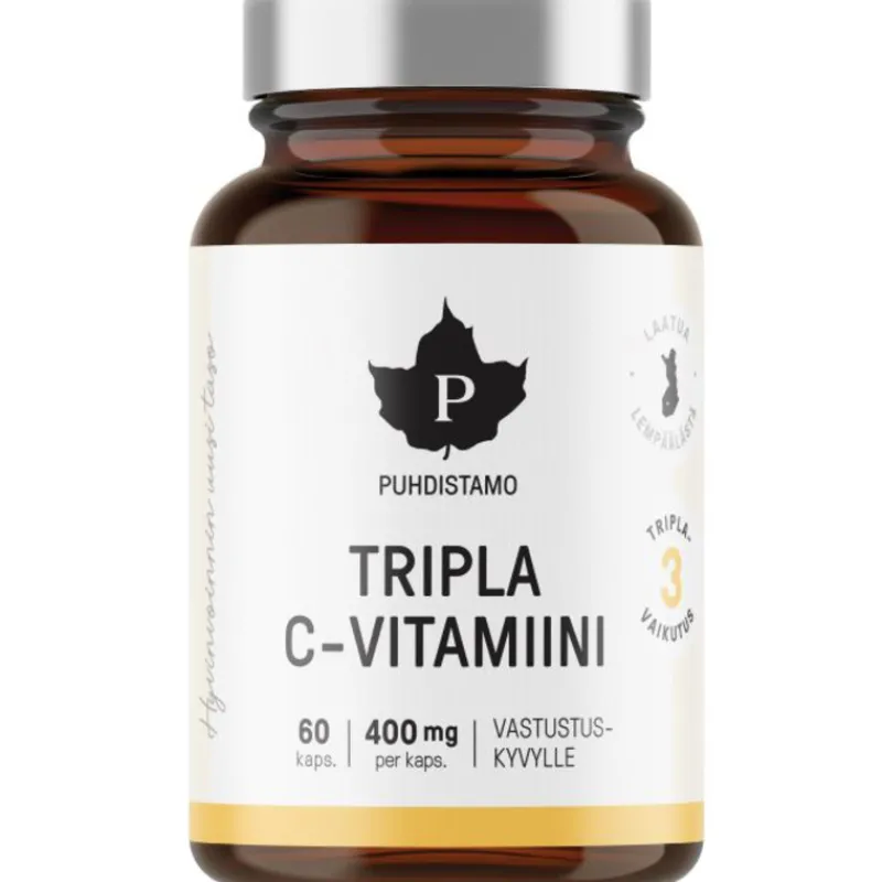 c-vitamiini-puhdistamo-tripla-bWpRSmtm-0.webp Puhdistamo Terveysravinteet Ja -valmisteet^C-vitamiini Tripla 60 Kpl