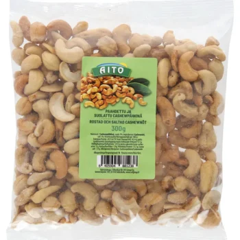Aito Pähkinät Ja Kuivatut Hedelmät^Cashew-pähkinä 300 G Paahdettu Ja Suolattu