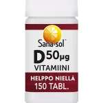 Sana Sol Terveysravinteet Ja -valmisteet^D-vitamiini 50 u00b5g 150 Kpl