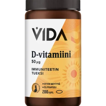 Vida Terveysravinteet Ja -valmisteet^D-vitamiini 50 u00b5g 200 Kpl