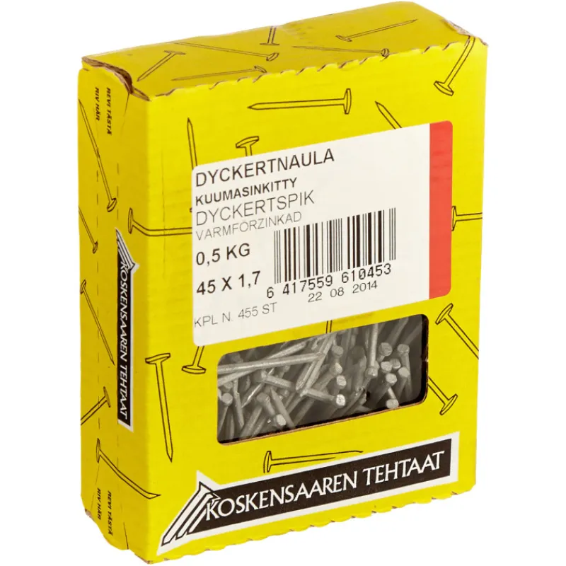 dyckertnaula-45-x-17-mm-05-kg-gcGeCCbF-0.webp Koskensaaren Tehtaat Naulat Ja Ruuvit-Dyckertnaula 45 X 1,7 Mm 0,5 Kg Kuumasinkitty