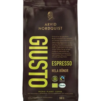 Arvid Nordquist Kahvit^Espresso Giusto 500 G Kahvipapu Luomu