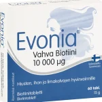 Evonia Terveysravinteet Ja -valmisteet^Vahva Biotiini 10 000u00b5g 15g