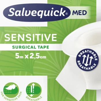 Salvequick Hyvinvointi- Ja Terveydenhoitotarvikkeet^Haavateippi 5 M X 2,5 Cm MED Sensitive Surgical Tape