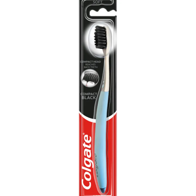 hammasharja-colgate-compact-bl-BEMGCTPl-0.webp Colgate Suunhoitotuotteet Ja Tarvikkeet^Hammasharja Compact Black Soft