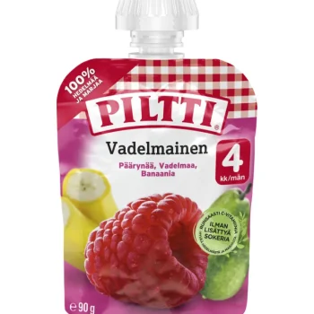 Piltti Lastenruoka-ateriat Ja Välipalat^Hedelmäsose 90 G Vadelmainen 4 Kk
