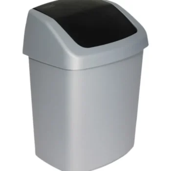 Roskakorit Ja Lajitteluastiat^Heiluriroskis 10 L Hopea/musta