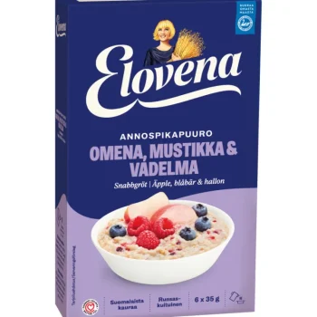 Elovena Hiutaleet Ja Ryynit^Hetki Annospikapuuro 6 Kpl 210 G Omena-mustikka-vadelma