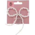 Miny Hiuskoristeet Ja Hiustenhoitovälineet^Hiusklipsi Rusetti Helmet, Valkoinen