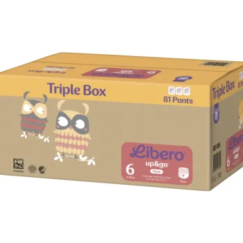Libero Vaipat Ja Puhdistuspyyhkeet^Housuvaippa 81 Kpl Up&Go 6, 13-20 Kg Triple Box