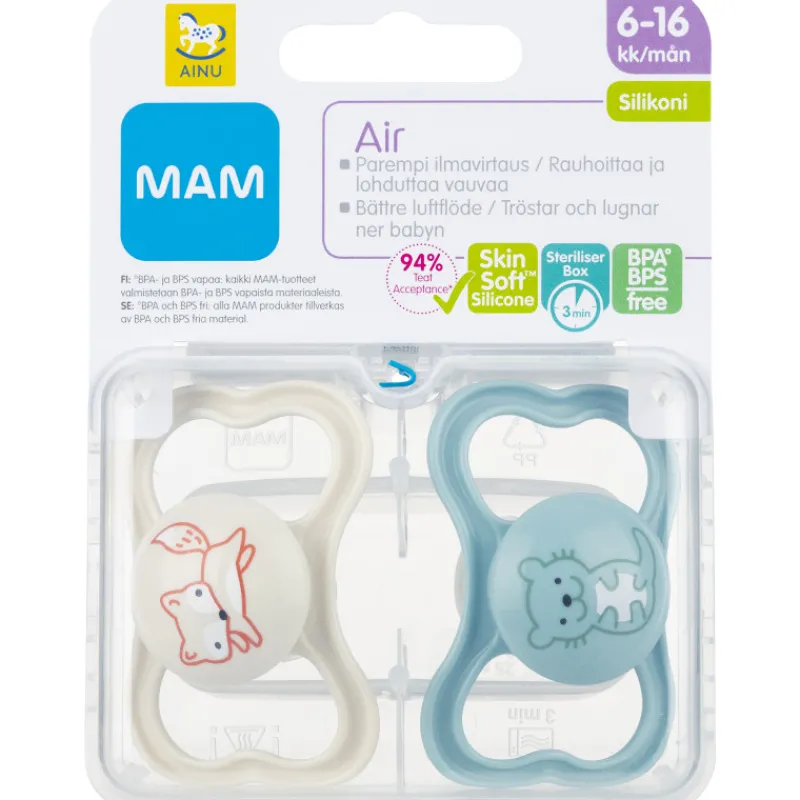 huvitutti-2-kpl-air-6-16-kk-si-XpTFkFmX-0.webp Ainu MAM Vauvan Hoito^Huvitutti 2 Kpl Air 6-16 Kk Silikoni