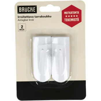 Brücke Ripustus-Irrotettava Tarrakoukku 2 Kpl, Muovia, Suorakaide