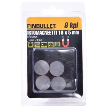 Finbullet Pienrauta-Irtomagneetti 19 X 5 Mm, 8 Kpl