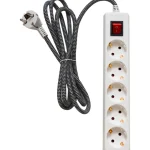 Airam Jatkojohdot-Jatkojohto 2 M 5-os Kytkin Kangasjohto Valkoinen