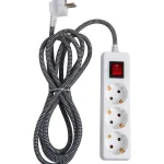 Airam Jatkojohdot-Jatkojohto+kytkin 3-osaa Kangasjohto 2 M Valkoinen