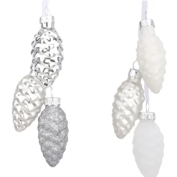 Mica Sesonkikoristeet-Joulukuusenkoriste Kävyt Hopea