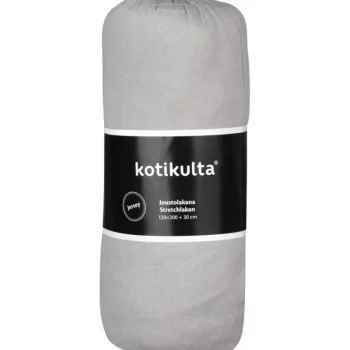 Kotikulta Vuodevaatteet-Joustojerseylakana 120 X 200 + 30 Cm Harmaa