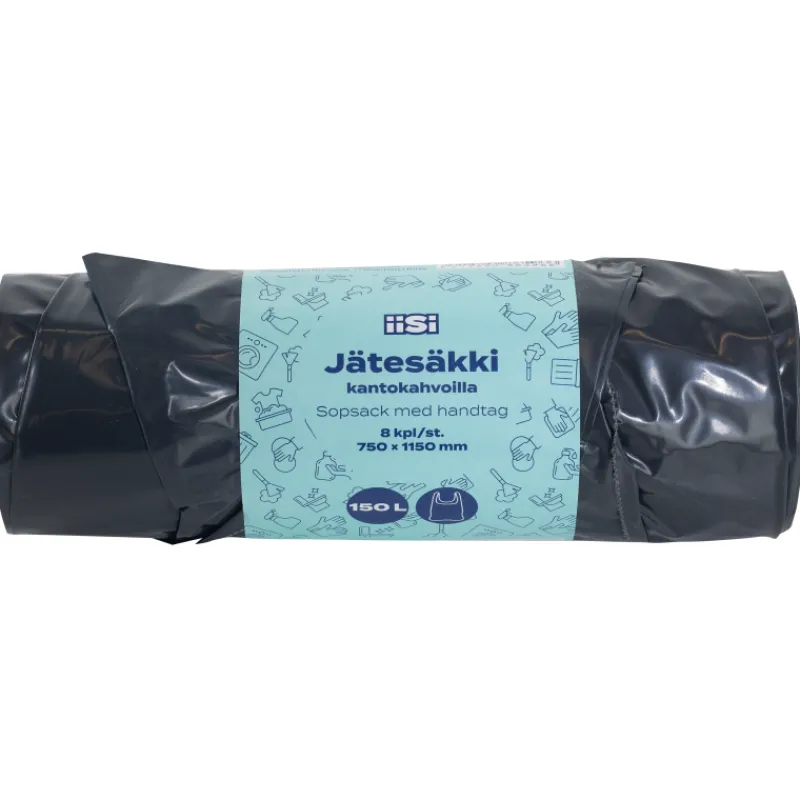 jteskki-iisi-150-l-8-kpl-kanto-alRzMQWF-0.webp Iisi Roskapussit Ja -kassit^Jätesäkki 150 L 8 Kpl Kantokahvoilla