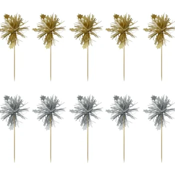 Let's Party Sesonkikoristeet-Kakkukoriste 10 Kpl Kulta/hopea