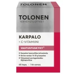 Tolonen Terveysravinteet Ja -valmisteet^Karpalo + C-vitamiinikapseli 60 Kpl