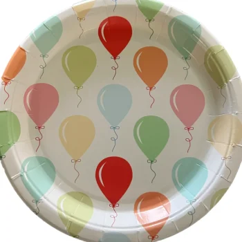 Let's Party Lasten Juhlat-Kartonkilautanen 10 Kpl 18 Cm Ilmapallo