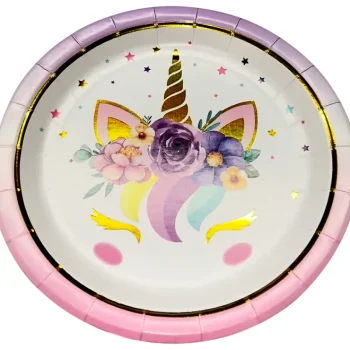 Let's Party Lasten Juhlat-Kartonkilautanen 8 Kpl 23 Cm Yksisarvinen