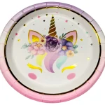 Let's Party Lasten Juhlat-Kartonkilautanen 8 Kpl 18 Cm Yksisarvinen