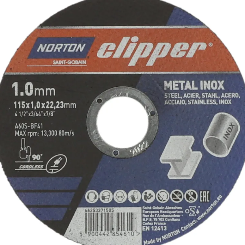 katkaisulaikka-norton-clipper-UPaTsOqz-0.webp Norton Clipper Sähkötyökalujen Tarvikkeet-Katkaisulaikka 115x1.0x22.23mm Metal-inox