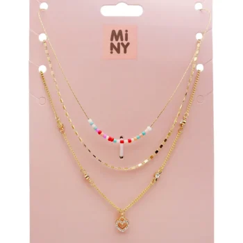 Miny Korut Ja Kellot^Kaulaketju 3-rivinen Kullanvärinen