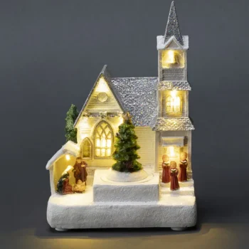 Kotikulta Koristevalot-Kirkko Ja Kuusi LED-koriste