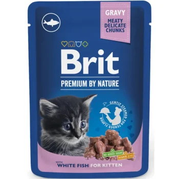 Brit Premium By Nature Kissanruoka^Kissanruoka Brit Premium 100 G Valkoinen Kala Kastikkeessa Pennuille