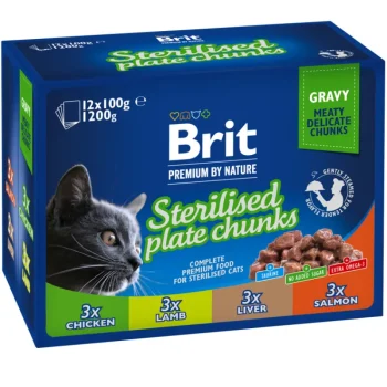 Brit Premium By Nature Kissanruoka^Kissanruoka Brit Premium 12 X 100 G Paloja Kastikkeessa Steriloiduille Kissoille