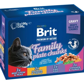 Brit Premium Cat Kissanruoka^Kissanruoka 12 X 100 G Paloja Kastikkeessa Liha-kala