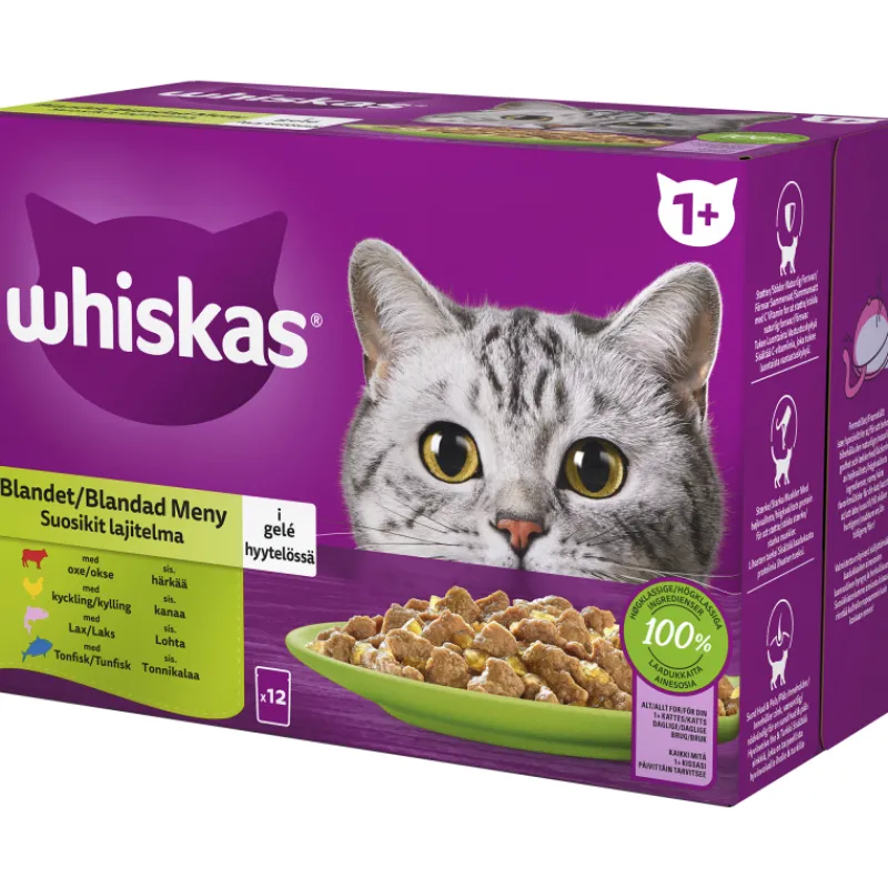 kissanruoka-whiskas-12-x-85-g-aSRsDMKU-0.webp Whiskas Kissanruoka^Kissanruoka 12 X 85 G 1+ Suosikit Hyytelössä