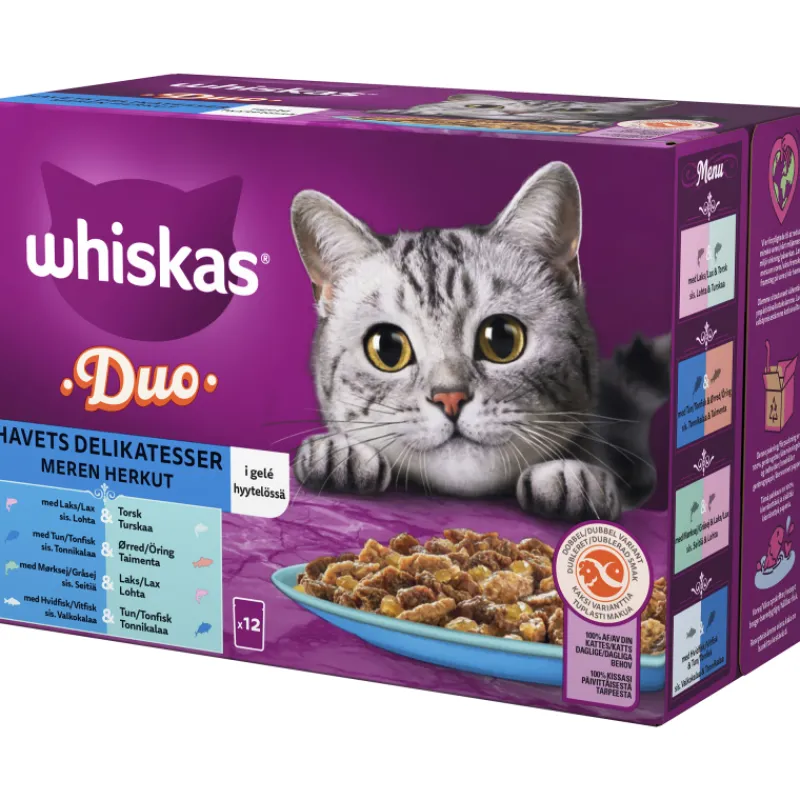 kissanruoka-whiskas-12-x-85-g-rBHPamik-0.webp Whiskas Kissanruoka^Kissanruoka 12 X 85 G 1+ Duo Meren Herkut Hyytelössä