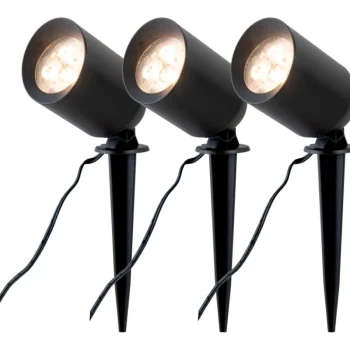 Airam Ulkovalaisimet-Kohdevalaisinsetti Lucio Spot 3-osainen 1,5W/830 Musta