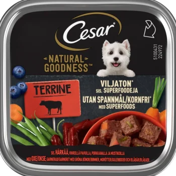 Cesar Koiranruoka^Koiranruoka 100 G Natural Goodness Viljaton Härkä Mureke