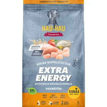 Hau Hau Champion Koiranruoka^Koiranruoka Hau-Hau Champion 12 Kg Extra Energy Kana, Riisi & Kaura