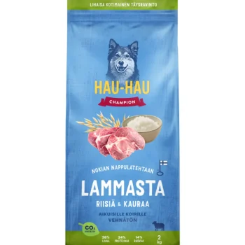 Hau Hau Champion Koiranruoka^Koiranruoka Hau-Hau Champion 2 Kg Lammasta, Riisiä & Kauraa