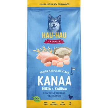 Hau Hau Champion Koiranruoka^Koiranruoka Hau-Hau Champion 6 Kg Kanaa, Riisiä & Kauraa