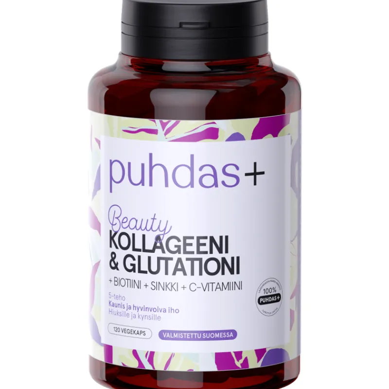 kollageeni-glutationi-puhdas-ObqbbPyl-0.webp Puhdas+ Terveysravinteet Ja -valmisteet^Kollageeni & Glutationi 120 Kaps Beauty