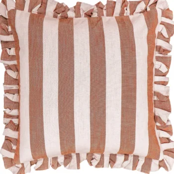 Miny Sisustustyynyt Ja Huovat-Koristetyyny 45 X 45 Cm Raita Ruskea/vaaleanpunainen