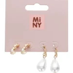 Miny Korut Ja Kellot^Korvakorusetti 2 Paria Kullanvärinen/helmi