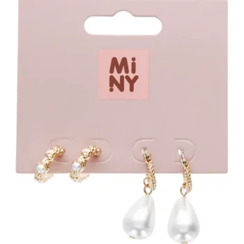 Miny Korut Ja Kellot^Korvakorusetti 2 Paria Kullanvärinen/helmi