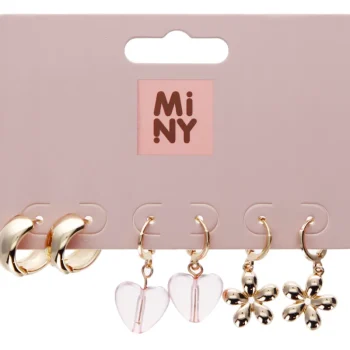 Miny Korut Ja Kellot^Korvakorusetti 3 Paria Kukka/sydän